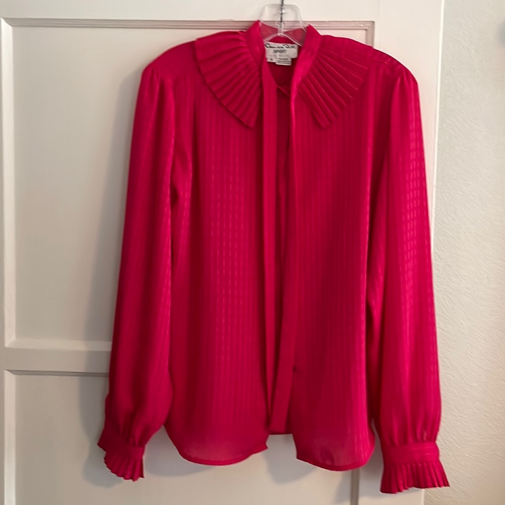 Hot, hot pink blouse, long sleeve